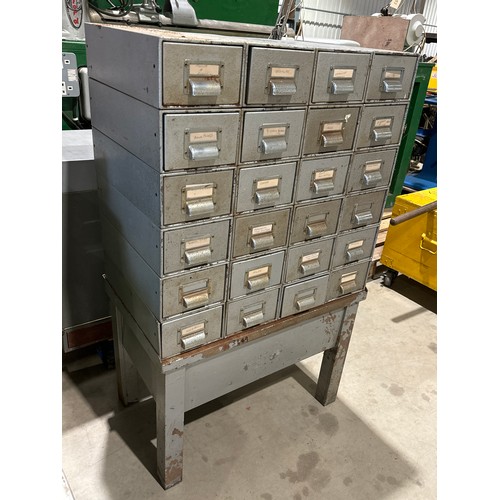 349 - Metal 24 drawer tool cabinet on stand