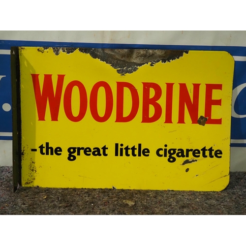 320 - Double sided post mounted enamel sign - Woodbine 14
