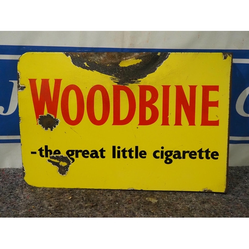 320 - Double sided post mounted enamel sign - Woodbine 14