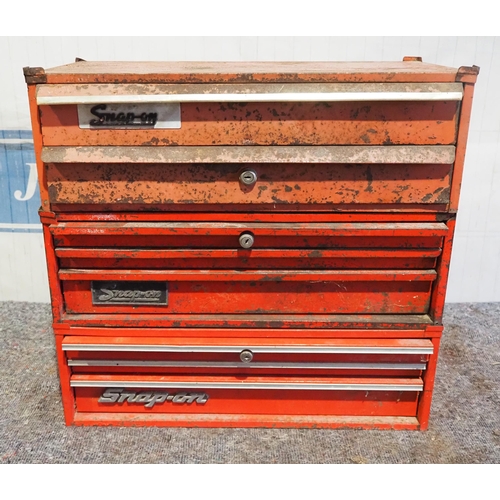 703 - Snap-on tool chest and contents of hand tools, measures etc