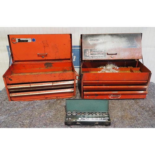 705 - Metal toolboxes with Snap-on logo - 2