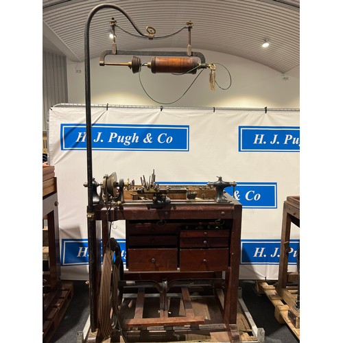 306 - Holtzapffel No. 2130 treadle lathe c1860 with 39