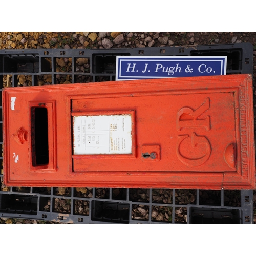 607 - Antique GR post box. Key in office