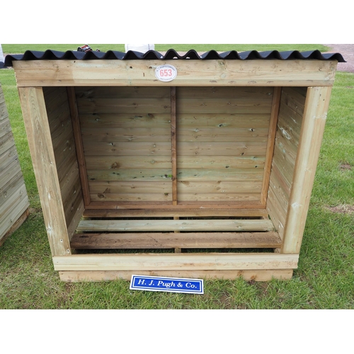 653 - Wooden log store 5ft