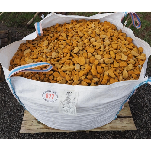 677 - Tote bag of Cotswold stone chippings