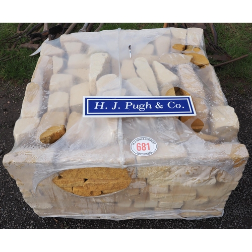 681 - Pallet of Cotswold stone bricks