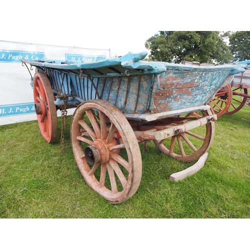 148 - Waisted 4 wheel wagon and shafts