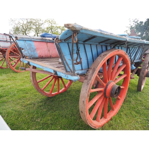 148 - Waisted 4 wheel wagon and shafts