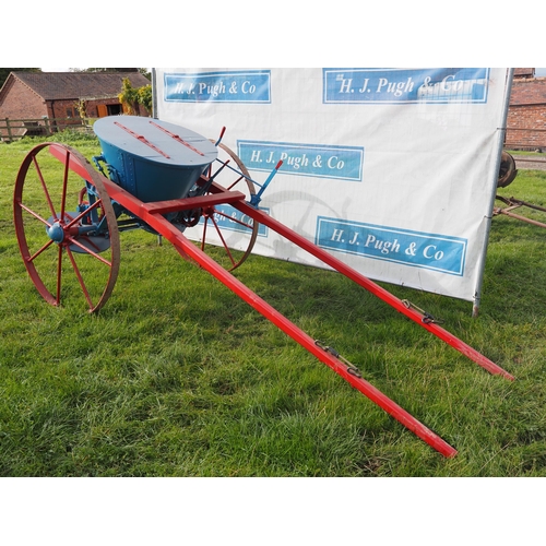 Bamfords horse drawn fertiliser spinner, restored