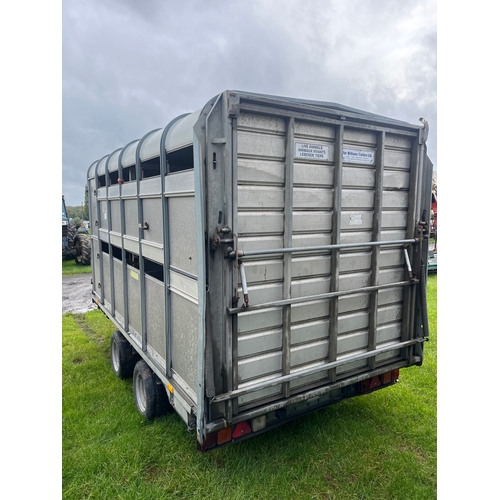 1692 - Ifor Williams DO120S-12 stock trailer. C/w easi-load sheep decks, cattle gate and 2 sheep gates