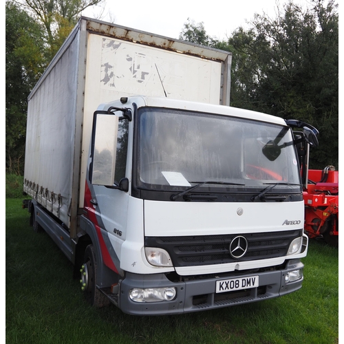 1661 - Mercedes Atego 816 curtain side lorry 7.5 tonnes, 2008. Cantilever tail lift. Tested to June 2025. R... 