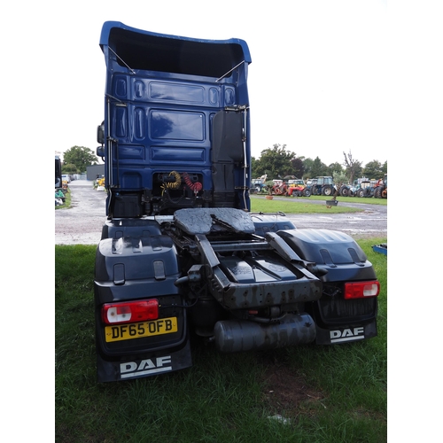 1662 - DAF 460XF Euro 6 artic unit. Reg. DF65 OFB. V5, plating certificate and keys in office