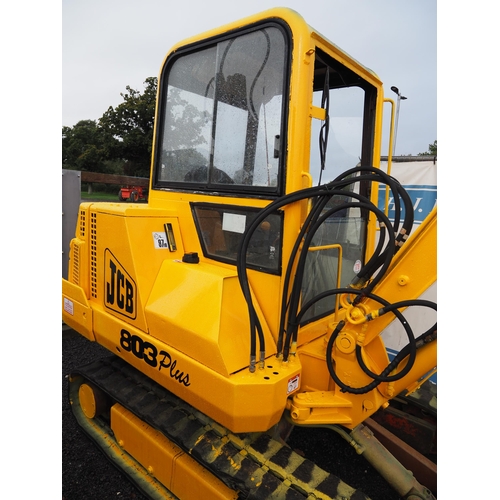 1719 - JCB 803 Plus tracked digger, 2000. Showing 6095 hours, runs and drives, resprayed. Key in office