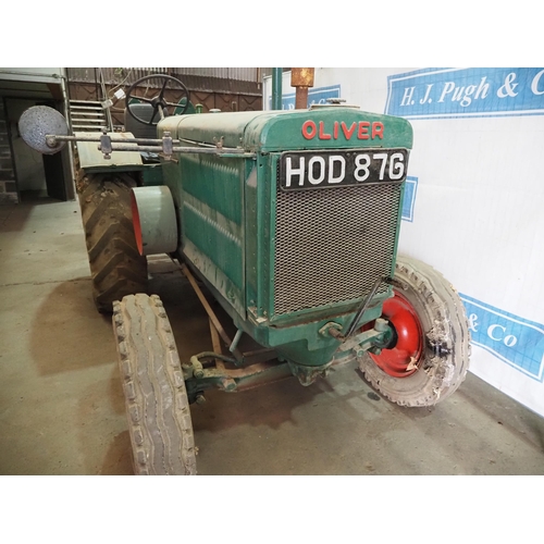 99 - Oliver 90 Tractor. 1943. Engine is free. Fitted with winch. S/n 513508C66. Reg HOD 876. V5