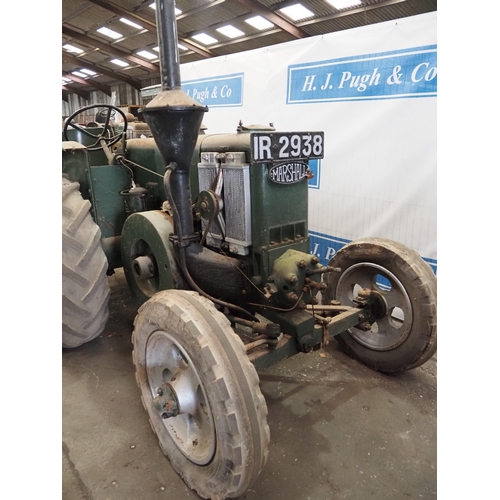 101 - Marshall Series M tractor contractors tractor. Engine is free. Fitted with winch and Firestone front... 