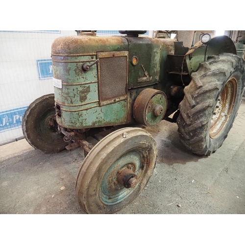 105 - Field Marshall Series 2 Tractor. 1948. Engine is free. Fitted with winch. Reg GOU 97