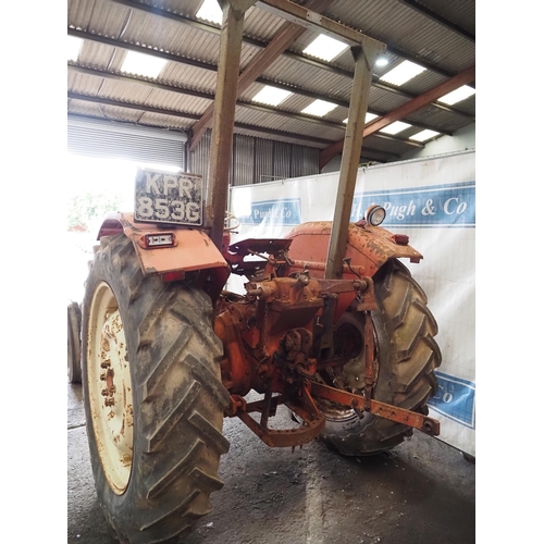 113 - Nuffield 4/65 Tractor. Runs and drives. Fitted with roll frame. S/n 65N/300142-118656. Reg KPR 853G