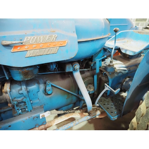 114 - Fordson Power Major Industrial tractor. Runs and drives. Fitted with down swept exhaust and good fro... 