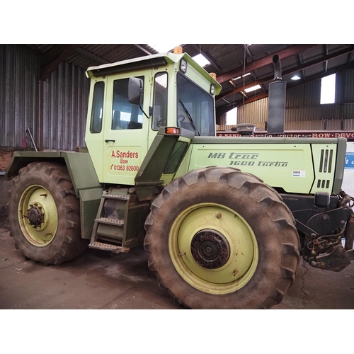 116 - Mercedes Benz MB Trac 1600 Turbo tractor. 1990. Runs and drives. SN- 36695410105106. Fitted with air... 