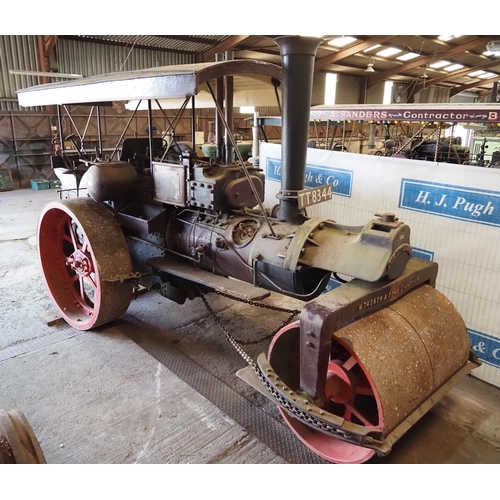 W. Taskers & Sons B2  "The Little Giant" Road roller. Manufactured in 1926. 4 Nominal horse power. 8 Tonne.  This engine was new as a Class B2 tractor to A.S Browne Devon in April 1926. The engine was then sold to M.H Hodges and converted to a road roller. In 1961 the roller was bought by Taskers LTD for display in their museum. It has then been in the same ownership since 1969. Reg TT 8344. This roller is accompanied with a V5 along with certificates from the National Traction Engine Trust and old photos.