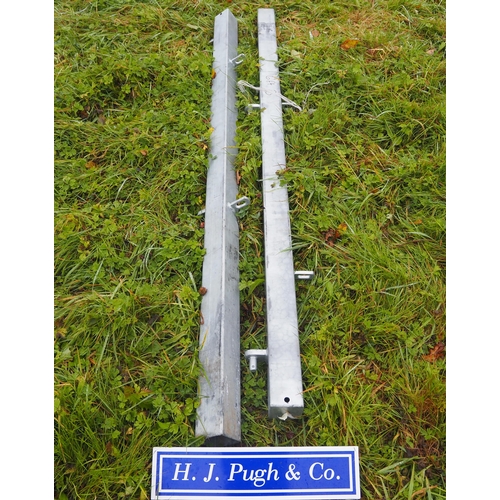 187 - Galvanised posts with lugs and hooks 6'3