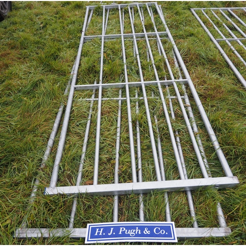 215 - Galvanised 7 bar gates with drop bolt 12ft - 1 + 11ft - 1