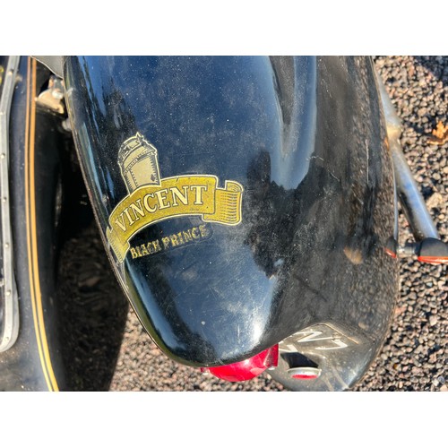 Vincent Series C Black Shadow motorcycle. 1953. 998cc. Frame No ...