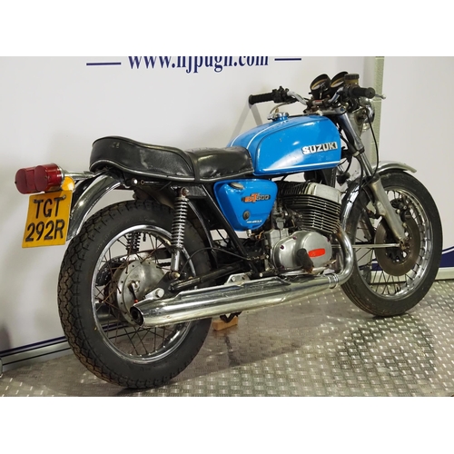 Suzuki GT500 motorcycle. 1977. 493cc. Frame No. 100334