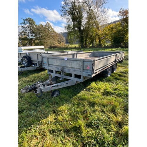 653 - Nugent flatbed dropside trailer 14ft