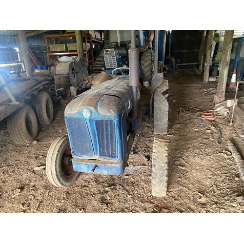 135 - Fordson Major KFD 52 orchard tractor. Petrol industrial spec. S/No. 1264417, built 31/8/1953. Starts... 