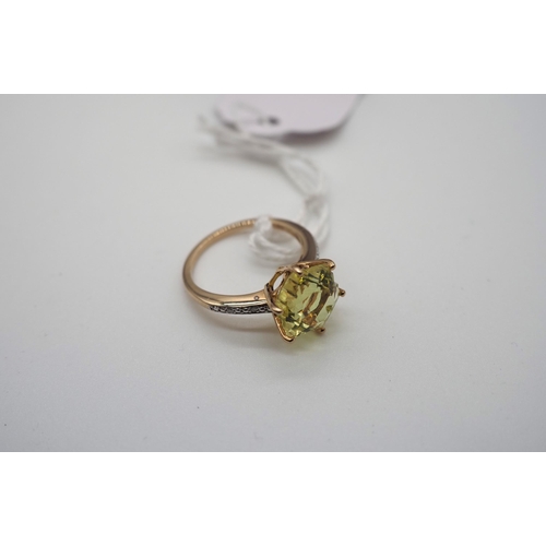 336 - 9ct Gold yellow sapphire ring