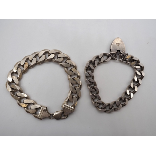 345 - Silver chain bracelets - 2. Total weight approx. 117g