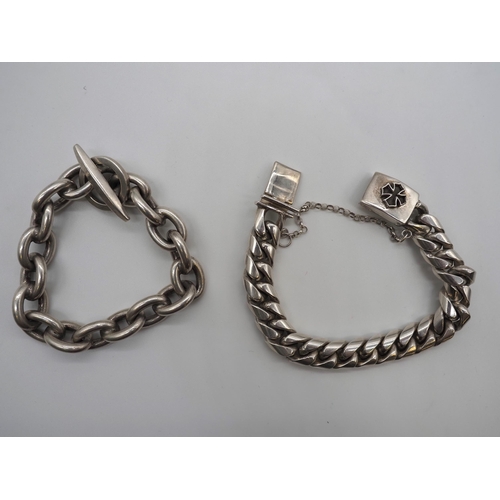 346 - Silver chain bracelet total weight approx. 103g and believed silver chain bracelet total weight appr... 