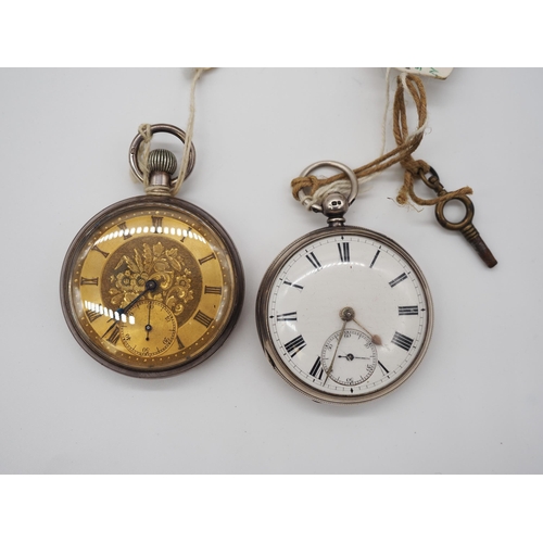 371 - Silver pocket watch and 1 other