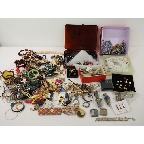 385 - Quantity of assorted costume jewellery to include, wrist watches, bracelets, necklaces, etc.