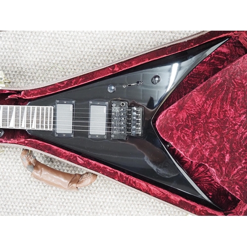 211 - Jackson King V electric guitar with EMG pick ups made in Indonesia and in hard case