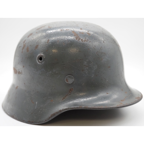 245 - WWII German M40 helmet size 64 complete with very good liner, used after war by Austrian police