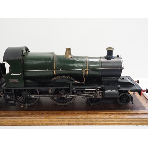 35 - Great Western Railway 3836 County of Warwick model steam locomotive and tender 43½