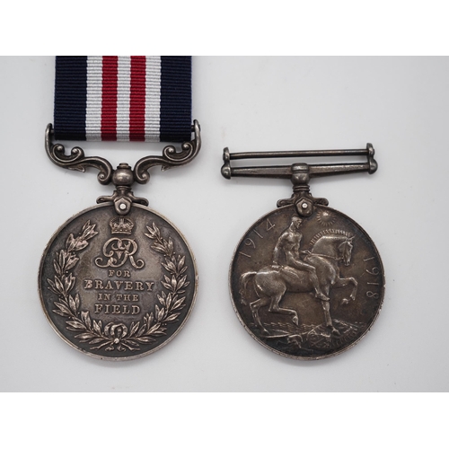 304 - WWI Military medal awarded For Bravery In The Field and 1 other. Presented to 40568 PTE J. Astill Le... 