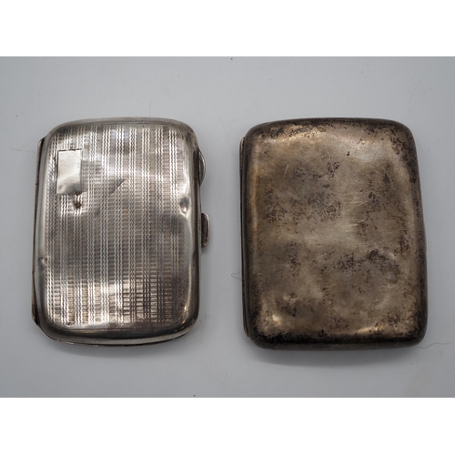 382 - Silver cigarette cases - 2. Total weight approx. 116g