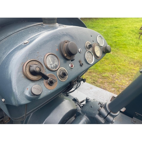 137 - David Brown Taskmaster tractor. 1955. In RAF livery, petrol/TVO, complete with winch. Firestone tyre... 