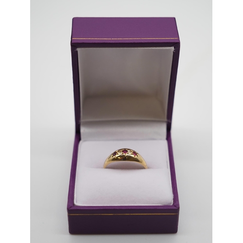 336B - 9ct Gold and pink stone ring