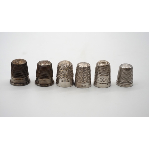 337A - Charles Horner silver thimbles - 4 and 2 others