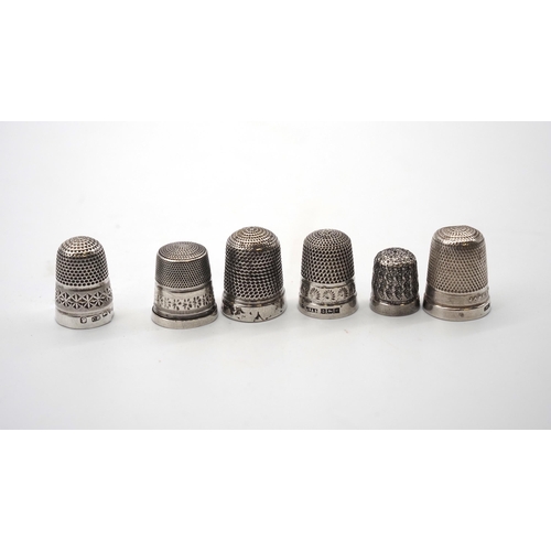 338B - Assorted silver thimbles to include Charles Horner