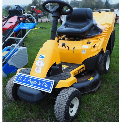 8 - Cub Cadet CC114TA petrol garden tractor. Key in office