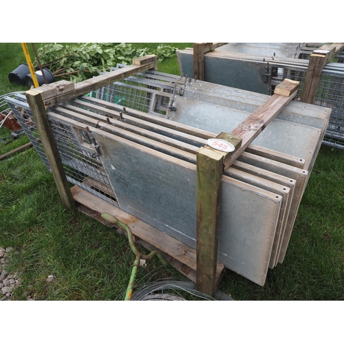 545 - Galvanised dog kennel doors 2' x 5'9