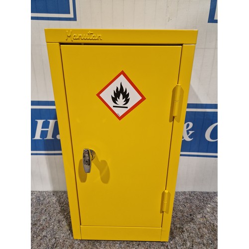 493A - Manutan COSHH/flammable storage cabinet with 2 keys 71cmx36cmx31cm. New