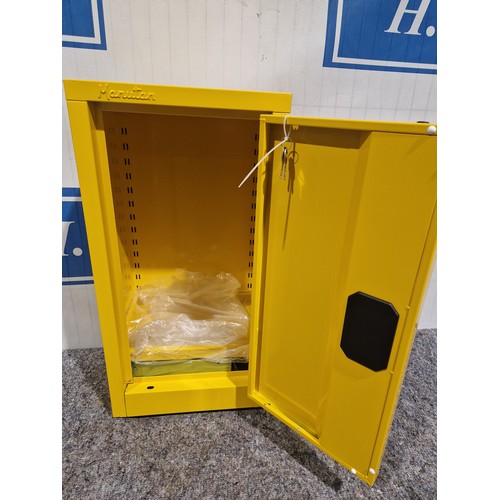 493A - Manutan COSHH/flammable storage cabinet with 2 keys 71cmx36cmx31cm. New