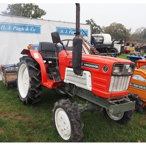 1583 - Yanmar YMG2000D compact tractor with Yanmar RS1200 tiller. Key in office