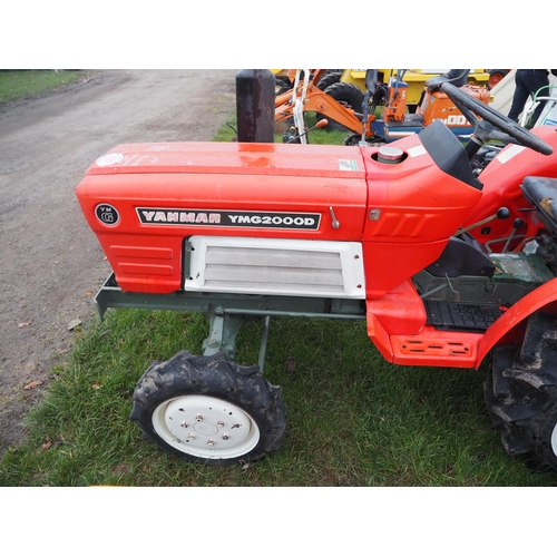 1583 - Yanmar YMG2000D compact tractor with Yanmar RS1200 tiller. Key in office